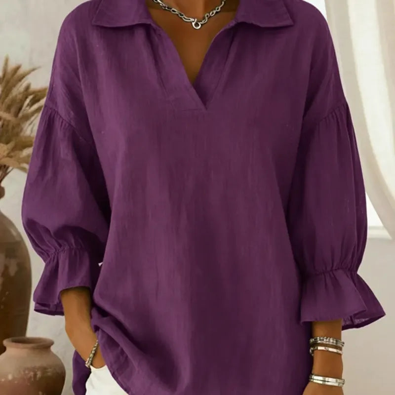 🍂✨ Casual Loose Long-Sleeve Stand Collar Women's Shirt ✨🍂