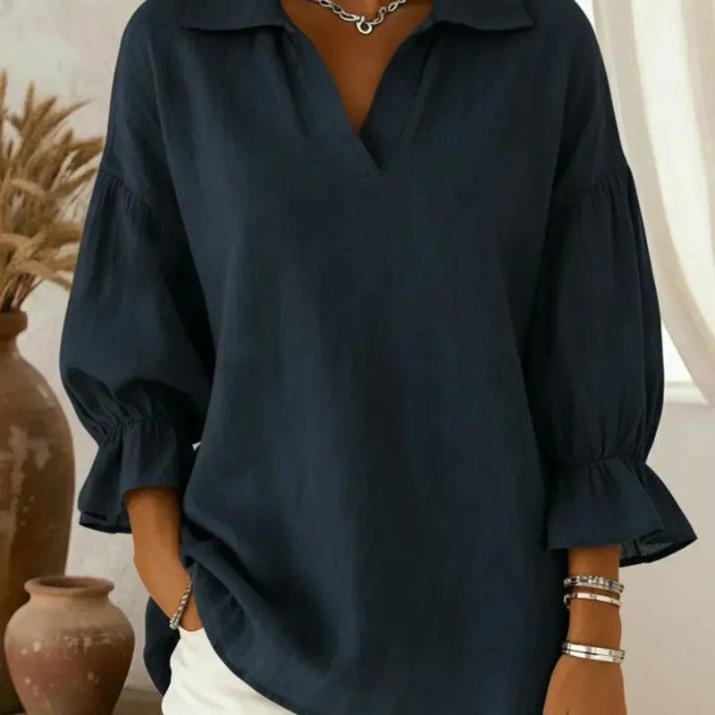 🍂✨ Casual Loose Long-Sleeve Stand Collar Women's Shirt ✨🍂