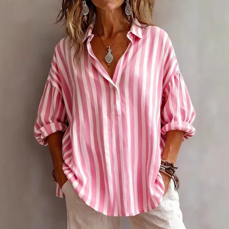 🌸 Casual Stripe Long Sleeve Shirt 🌸