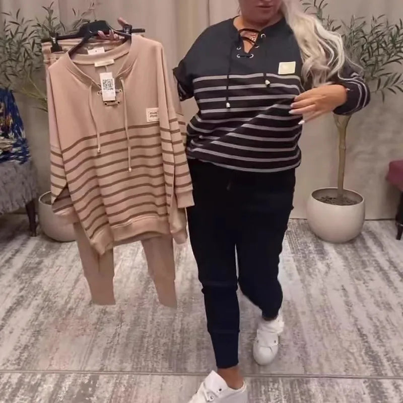 ✨ Casual Striped 2-Piece Lounge Set ✨