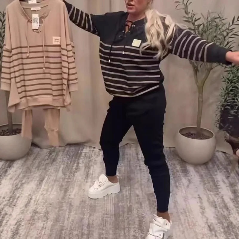 ✨ Casual Striped 2-Piece Lounge Set ✨