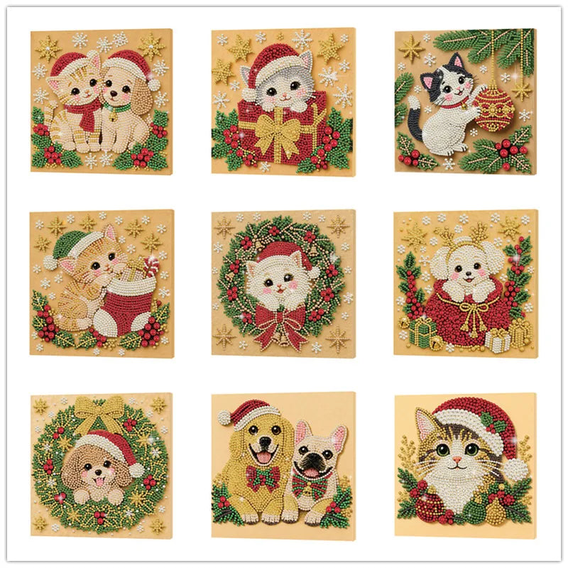 Christmas Pets Diamaond Paintings 20*20cm (Multiple Designs!)