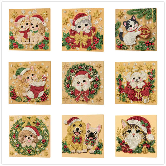 Christmas Pets Diamaond Paintings 20*20cm (Multiple Designs!)