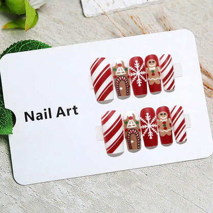 Christmas Snowflake Press-On Nails In Festive Style