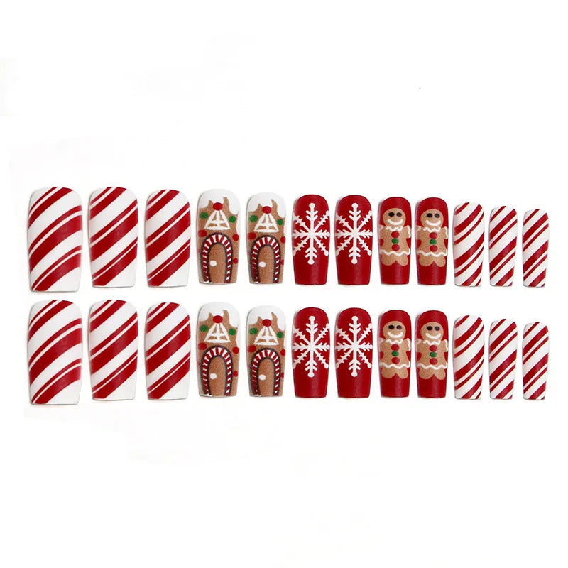 Christmas Snowflake Press-On Nails In Festive Style