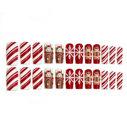 Christmas Snowflake Press-On Nails In Festive Style