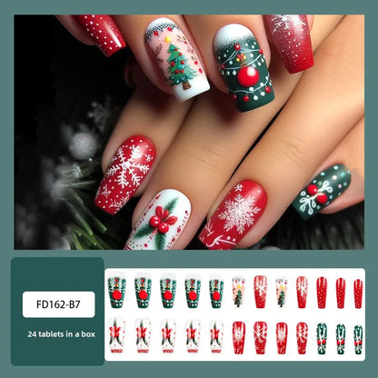 Christmas Theme Nail Art Snowflake Christmas Tree