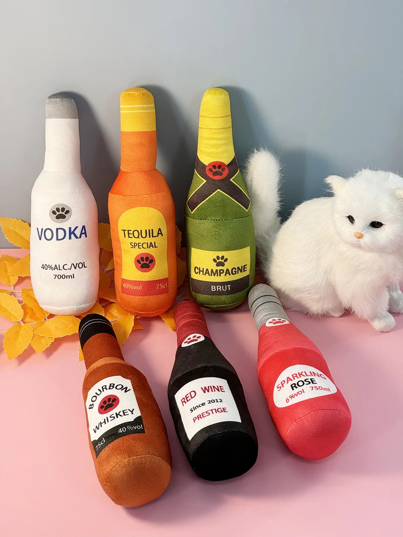 🍾🐕 Alcohol Bottle Themed Plush Pet Toy 🐕🍾