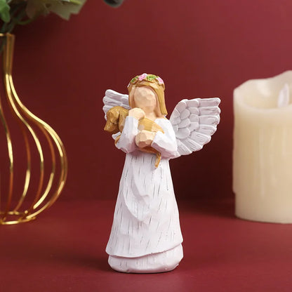 🐶💞 Dog-Hugging Angel  Resin Ornament 💞🐶