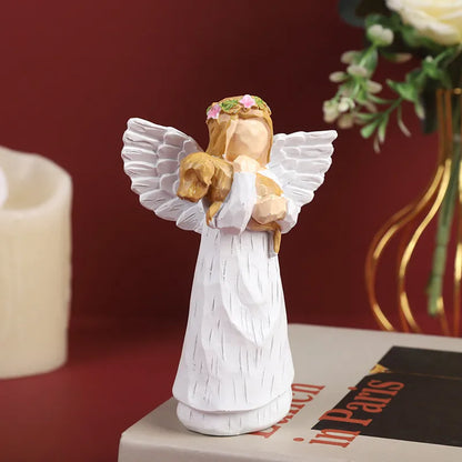 🐶💞 Dog-Hugging Angel  Resin Ornament 💞🐶