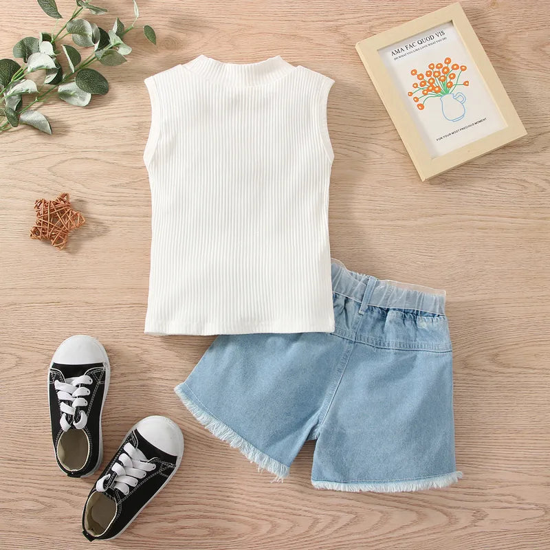 👧 Girls Pearl Shorts Set 👧