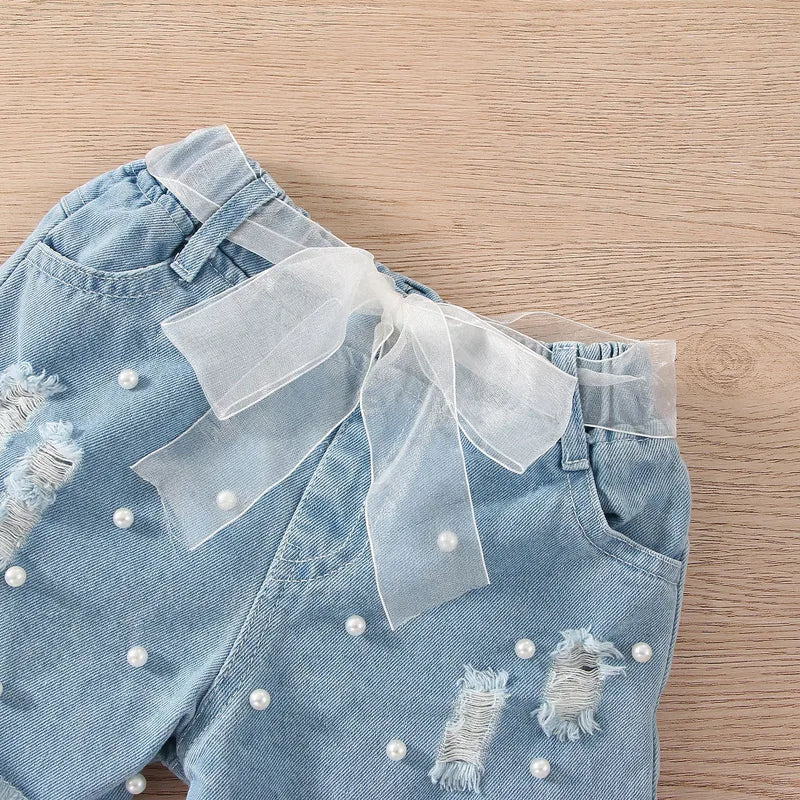 👧 Girls Pearl Shorts Set 👧