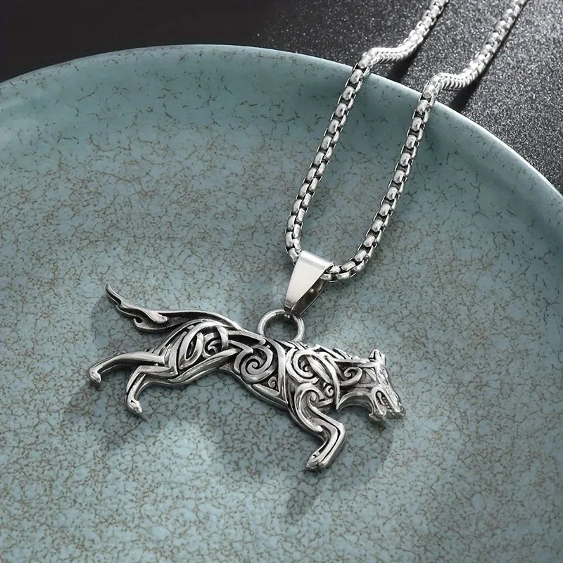 🐺 Men's Vintage Viking Wolf Necklace 🐺