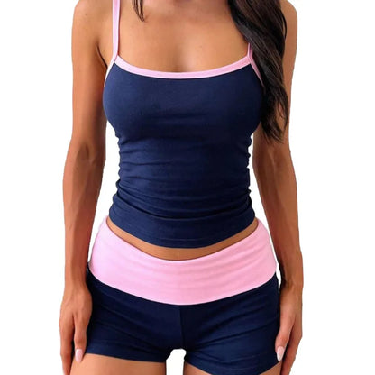 💙 Navy & Pink Co-Ord Shorts Set 💙