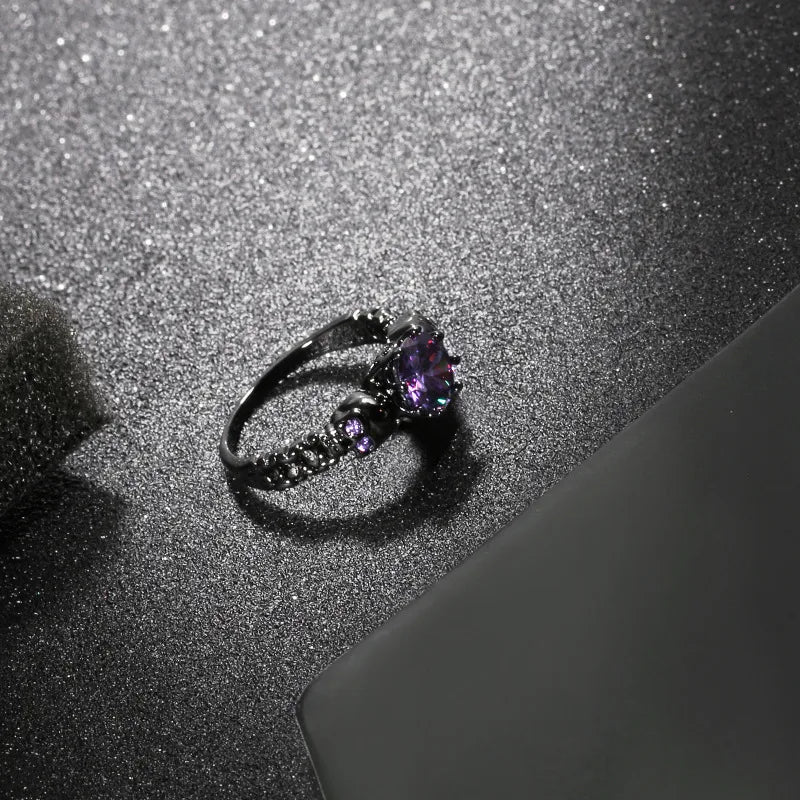 💀🔮 Purple Gem Skull Ring 🔮💀