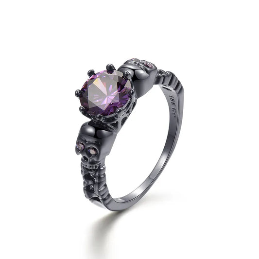 💀🔮 Purple Gem Skull Ring 🔮💀