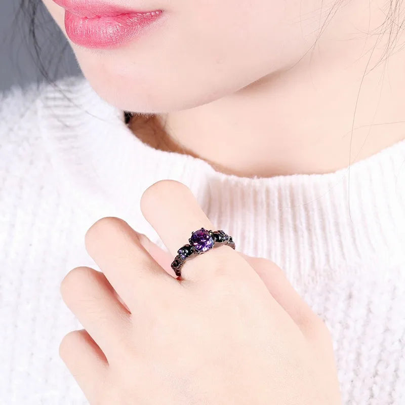 💀🔮 Purple Gem Skull Ring 🔮💀