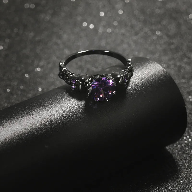 💀🔮 Purple Gem Skull Ring 🔮💀