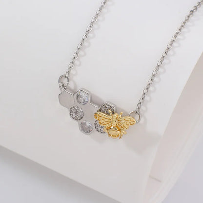 🐝 Horizontal Honeycomb Bee Necklace 🐝