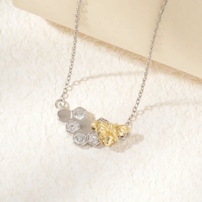 🐝 Horizontal Honeycomb Bee Necklace 🐝
