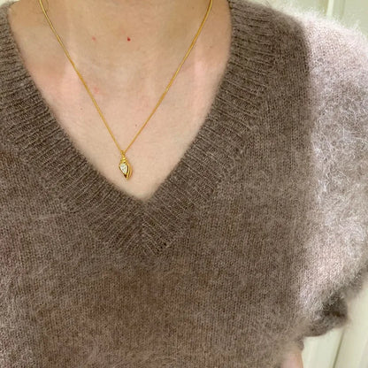 🐚 Copper-Gold Plated Zirconia Conch Necklace 🐚