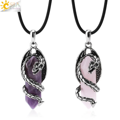 🐉 Dragon-Wrapped Crystal Necklaces 🐉