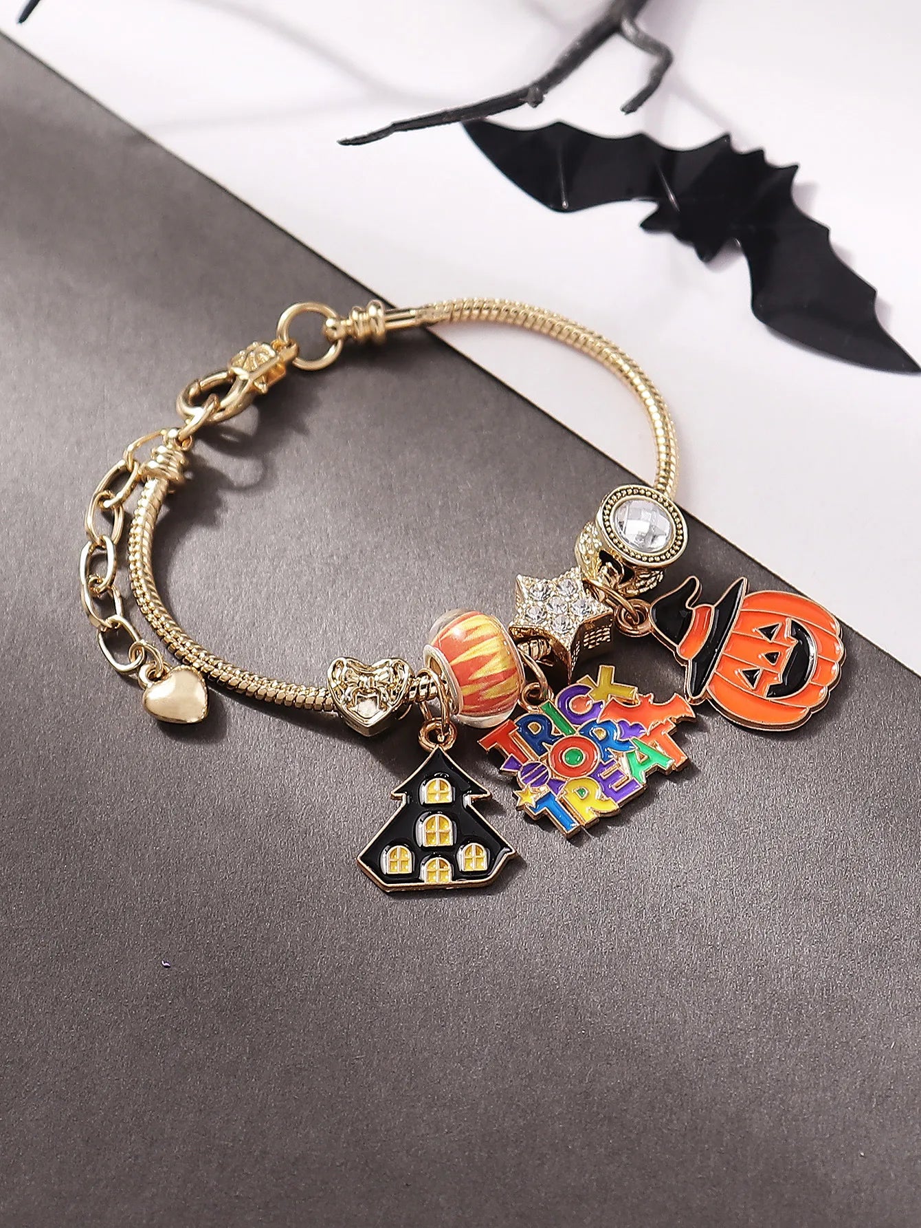🎃🏚️ Trick or Treat Halloween Charm Bracelet 🏚️🎃