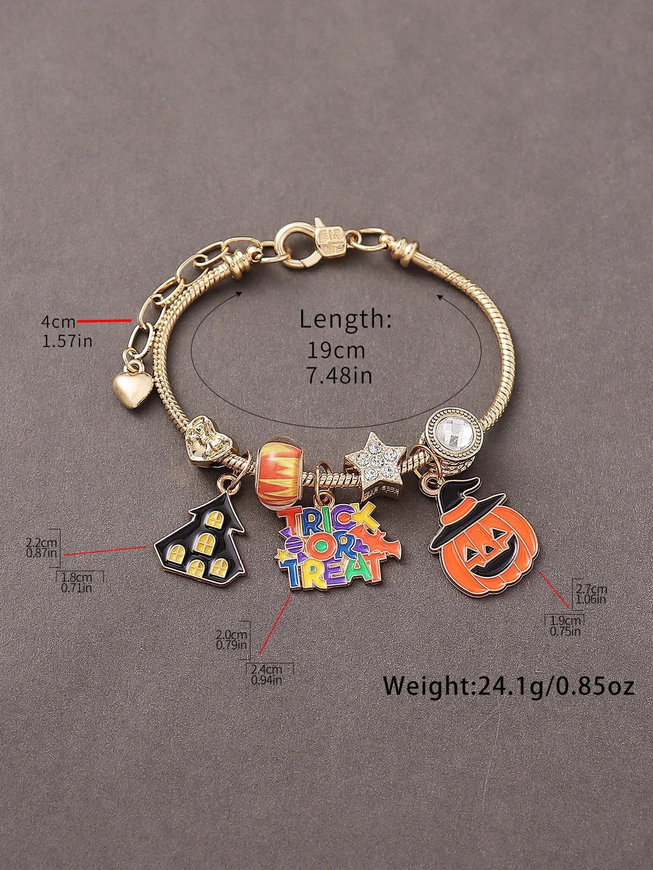 🎃🏚️ Trick or Treat Halloween Charm Bracelet 🏚️🎃