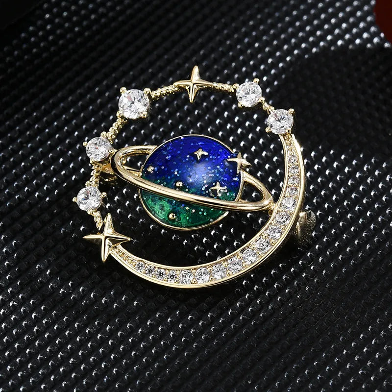 🌌 Starry Sky & Planet Brooch 🌌