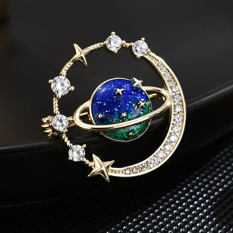🌌 Starry Sky & Planet Brooch 🌌