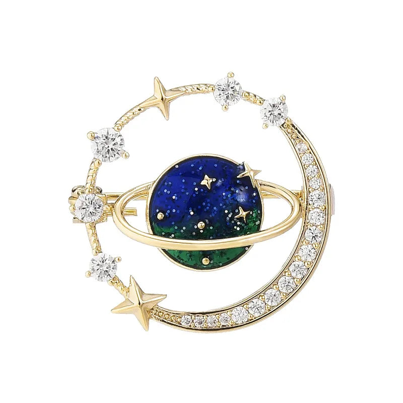 🌌 Starry Sky & Planet Brooch 🌌