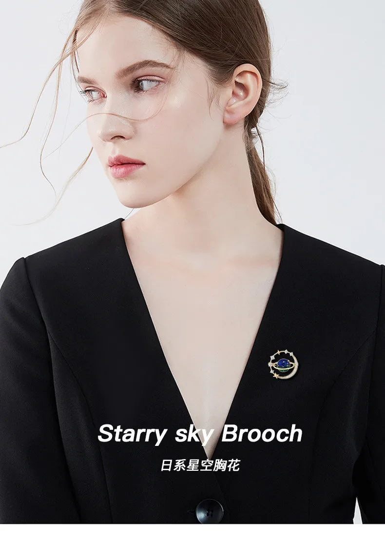 🌌 Starry Sky & Planet Brooch 🌌