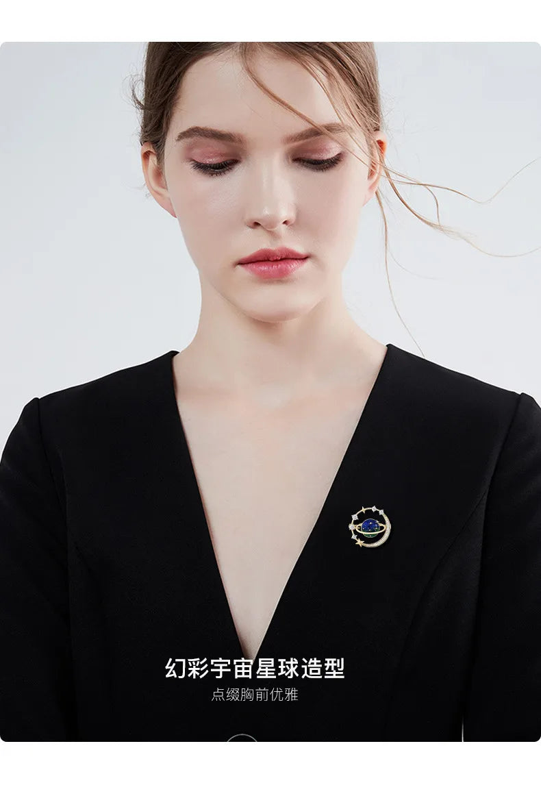 🌌 Starry Sky & Planet Brooch 🌌