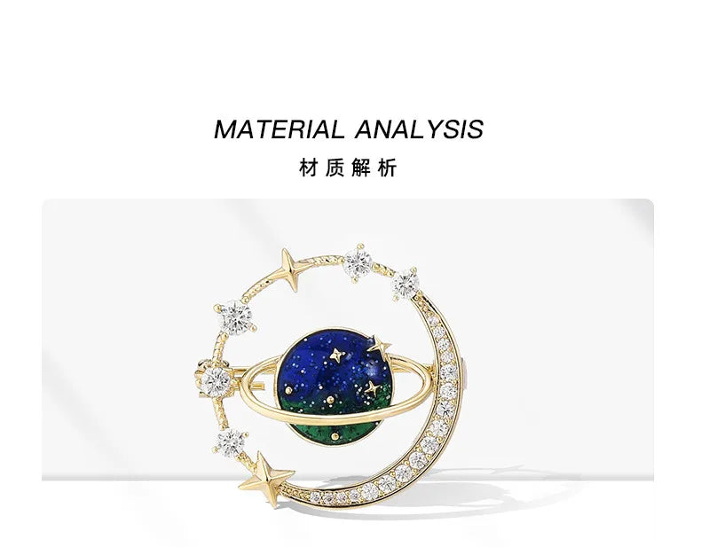 🌌 Starry Sky & Planet Brooch 🌌
