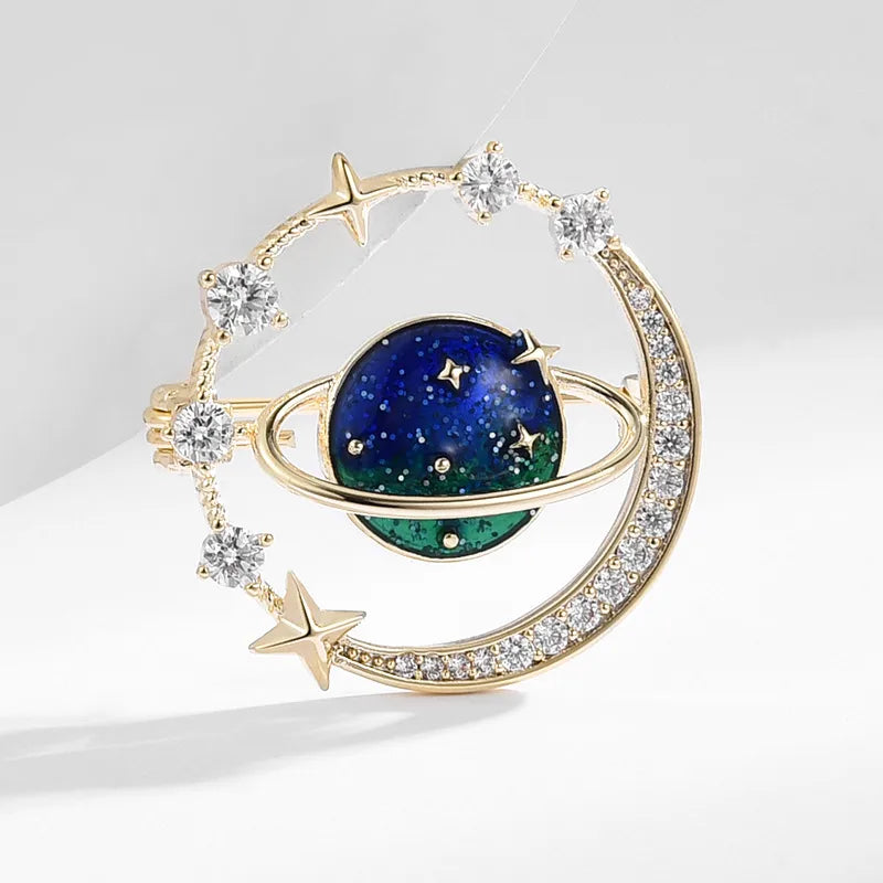 🌌 Starry Sky & Planet Brooch 🌌
