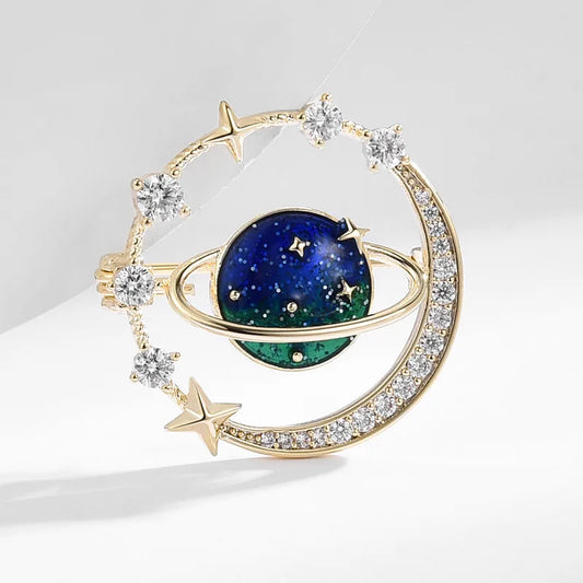 🌌 Starry Sky & Planet Brooch 🌌