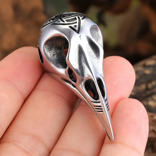 ☠️⚔️ Vintage Viking Crowbill Skull Pendant ⚔️☠️