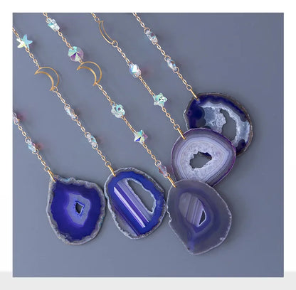 🌙💜 Crystal Agate & Amethyst Moon Wind Chime 💜🌙