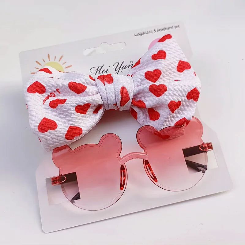 🧸 🎀🕶️ Bear Sunglasses & Matching Bow Sets