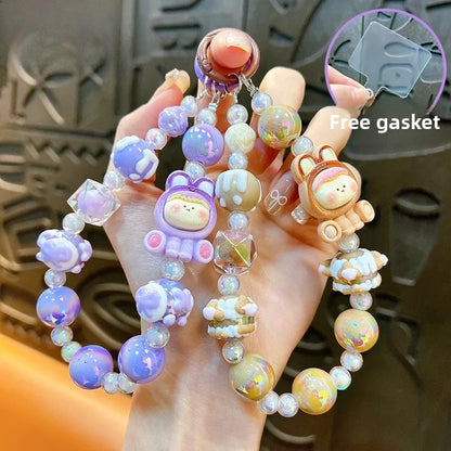 🎀✨ Cute Cartoon Phone Chain Beaded Keychains ✨🎀