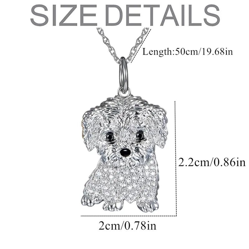🐶✨ Cute Dog Crystal Pendant Necklace ✨🐶