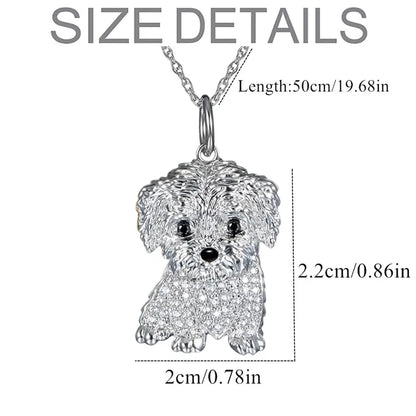 🐶✨ Cute Dog Crystal Pendant Necklace ✨🐶