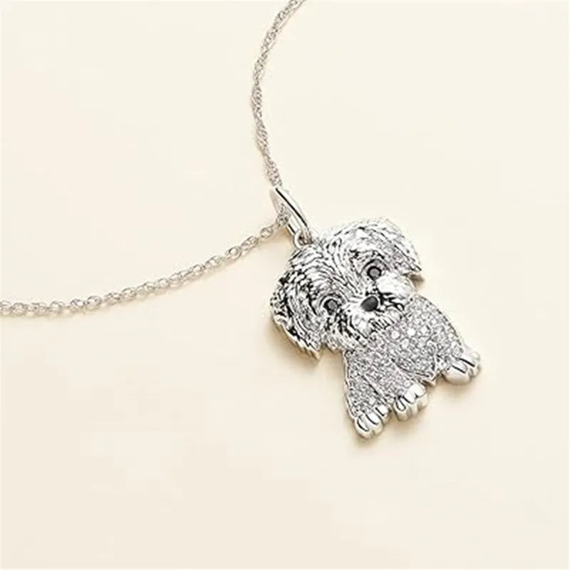 🐶✨ Cute Dog Crystal Pendant Necklace ✨🐶