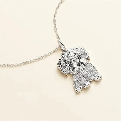 🐶✨ Cute Dog Crystal Pendant Necklace ✨🐶