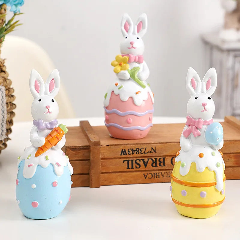 🐰 3pc Cute Easter Rabbit Resin Ornament Set 🐰