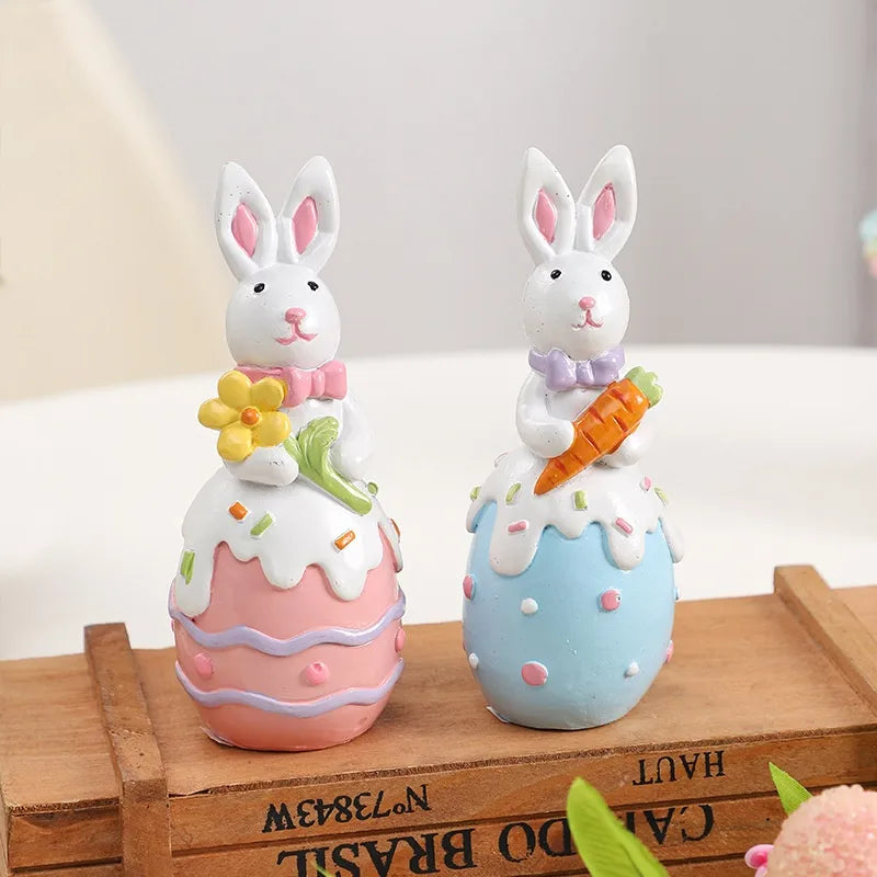 🐰 3pc Cute Easter Rabbit Resin Ornament Set 🐰