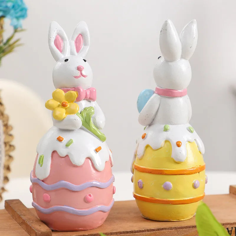 🐰 3pc Cute Easter Rabbit Resin Ornament Set 🐰
