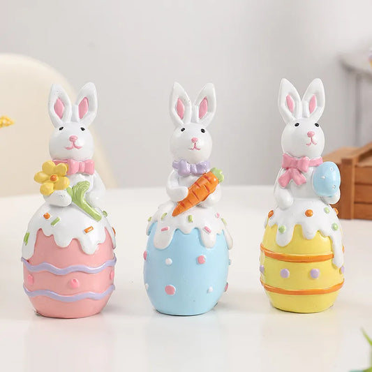 🐰 3pc Cute Easter Rabbit Resin Ornament Set 🐰