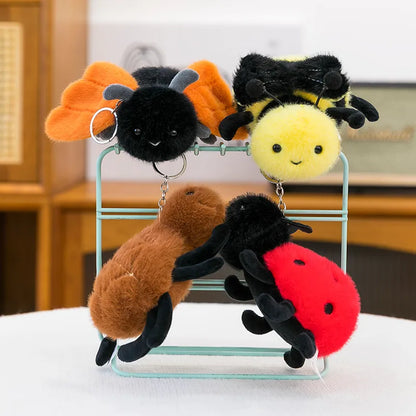 🕷️🐛🐝 Cute Insect Plush Keychain Collection 🐝🐛🕷️