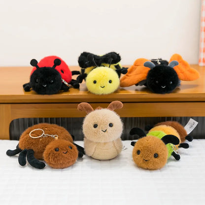 🕷️🐛🐝 Cute Insect Plush Keychain Collection 🐝🐛🕷️